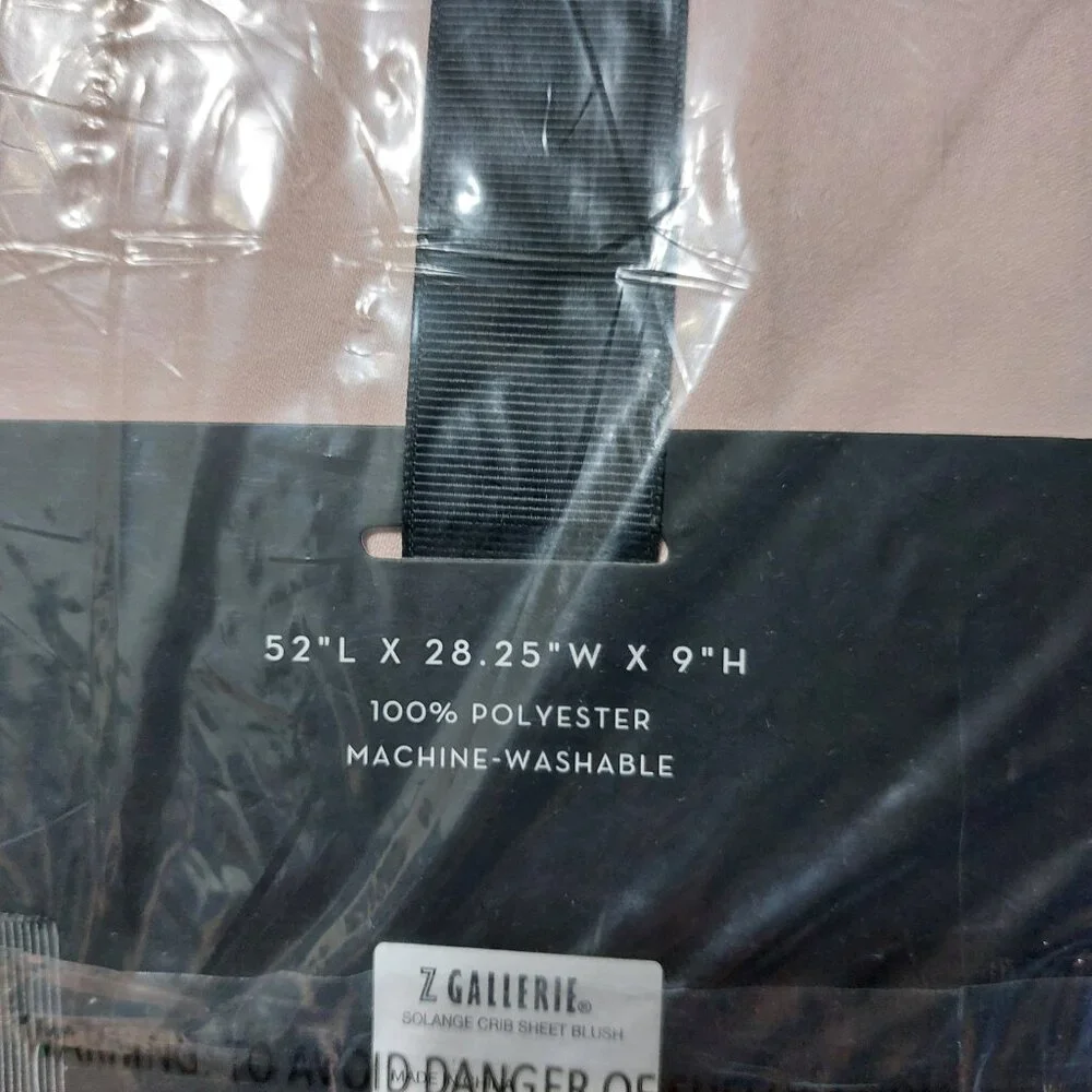 Z Gallerie Celest Crib Fitted Sheet BLUSH